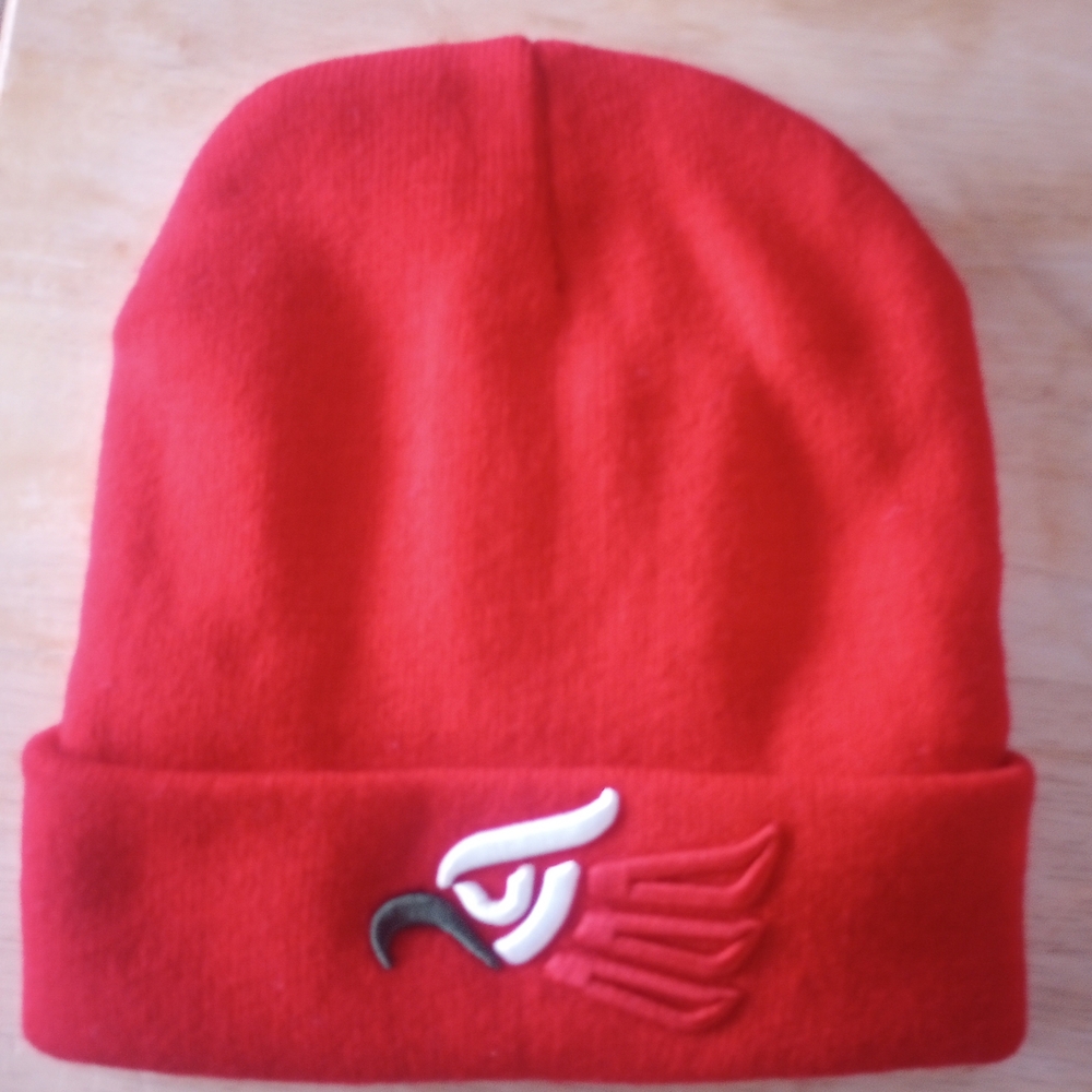 Red Kids Beanie with Embroidered Logo